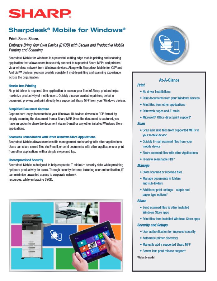 Sharpdesk, Mobile For Windows, sharp, Advanced Copier Technologies